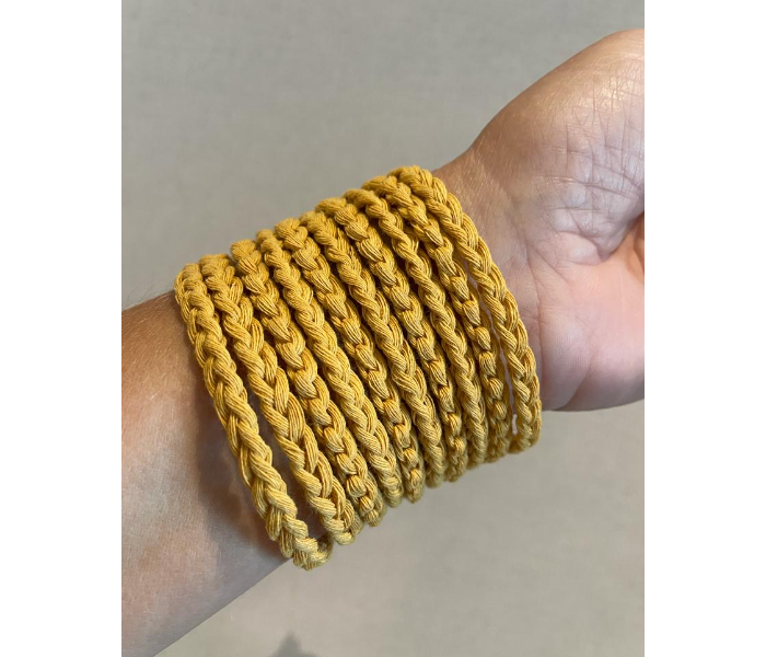 Crochet Handmade Chunky Stringy Bracelet - Mustard - Zoom Image 6