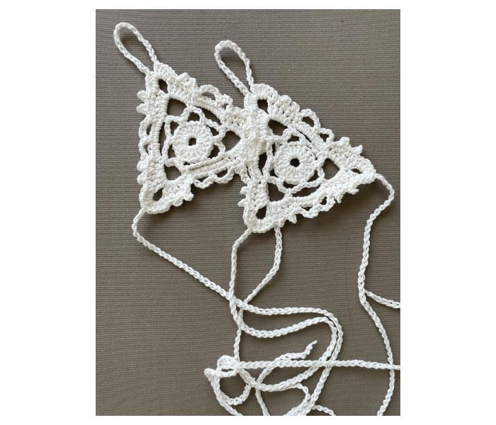 Crochet Handmade Set of 2 Piece Barefoot Sandals - White - Zoom Image 8