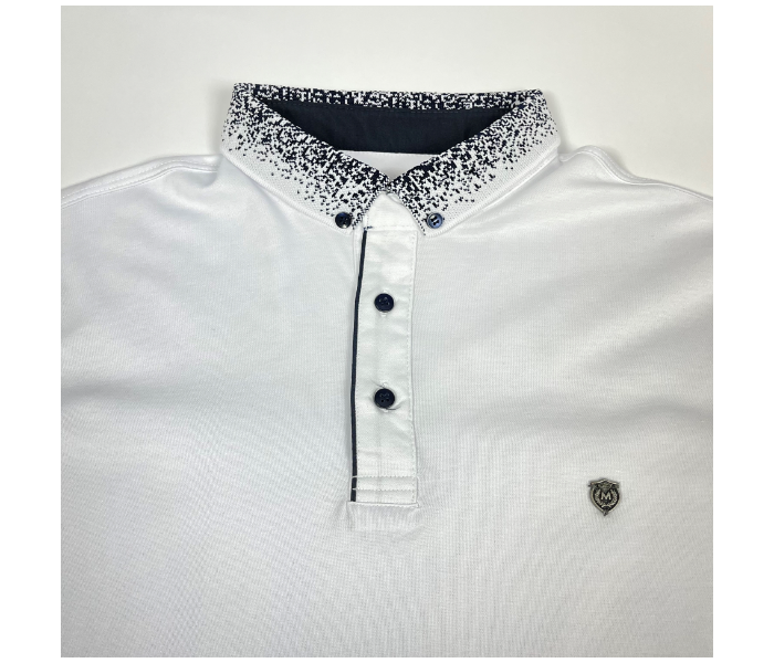 Slim Polo Neck Summer Thin Cloth XL Shirt For Men - White - Zoom Image 2