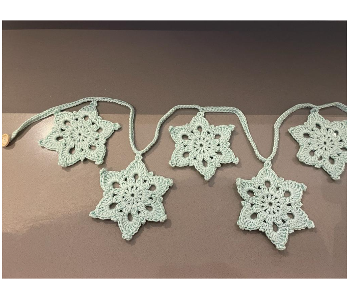 Crochet Handmade Bunting Snowflake Wall Decoration - Mint - Zoom Image 2