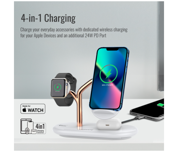 Promate 4-in-1 Wireless Charging Station - Gold - Zoom Image 2