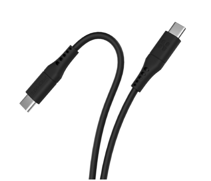 Promate 60Watts 1.2Meter USB-C to USB-C Cable - Black - Zoom Image 5