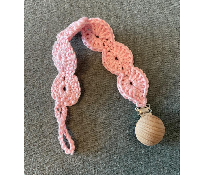 Crochet Handmade Pacifier Strap And Clip - Pink - Zoom Image 7