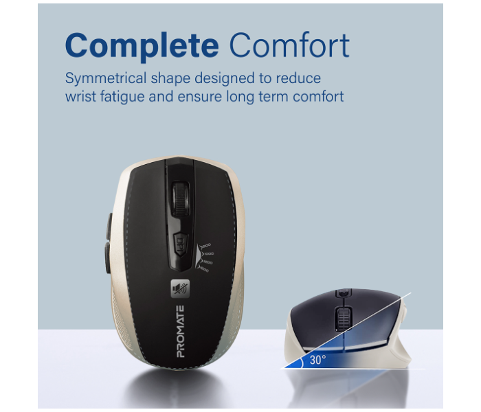 Promate 1600DPI Silent Mouse - Gold - Zoom Image 4