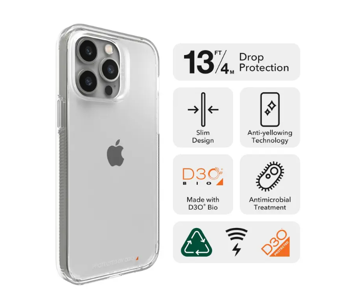 Gear4 Crystal Palace Clear Transparent Anti-Scratch Anti-Drop Cell Mobile Cover For Iphone 14 Pro - Zoom Image 2