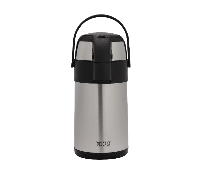 Delcasa DC2354 3 Litre Stainless Steel Airpot Vacuum Flask - Silver and Black - Zoom Image 1