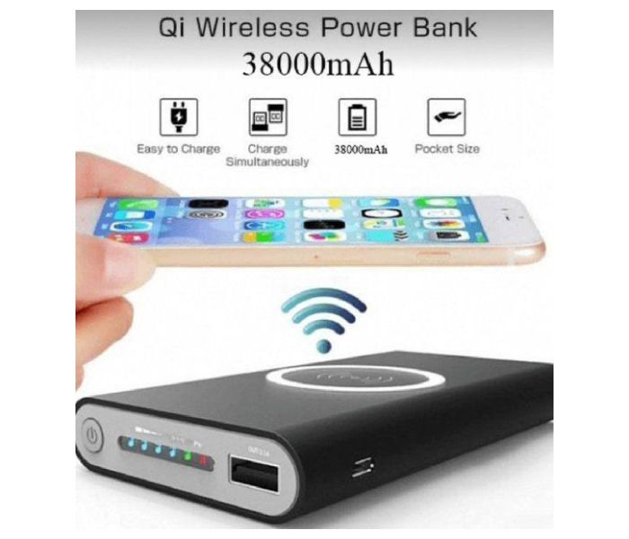 Generic 38000mAh Fast Qi Wireless Charging Portable Power Bank Charger USB Type C and Micro USB Input Qi - Zoom Image 2