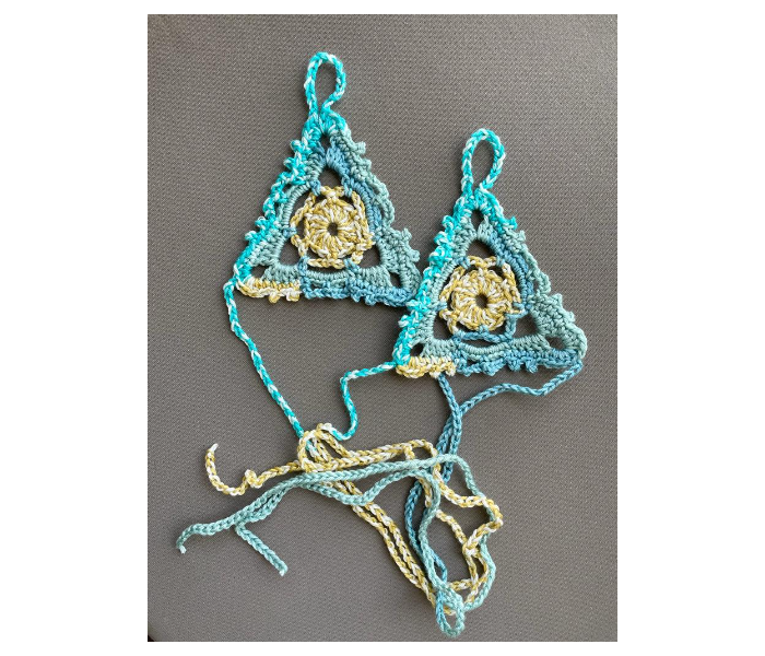 Crochet Handmade Barefoot Sandals - Green And Yellow - Zoom Image 3