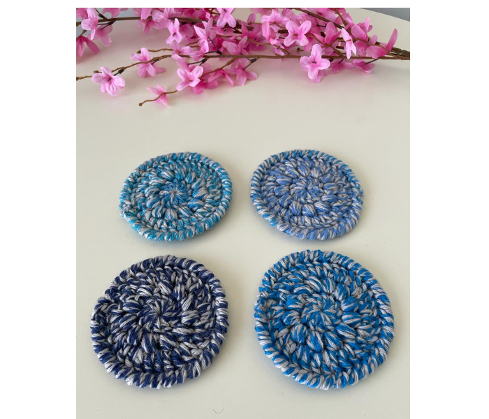 Crochet Handmade Coasters - Veringated Blue - Zoom Image 4