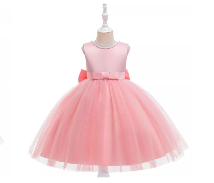 Elegant Sleeveless Back Bow Knot Lace Dresses for 4-5 Aged Girls - Light Pink - Zoom Image 2