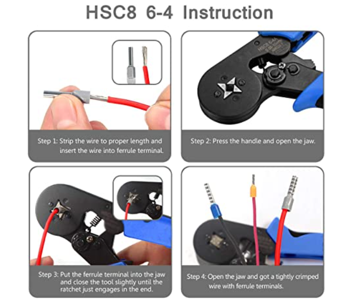 Galaxy Crimping Tool Kit Crimper Plier 1200pcs Wire Ferrules Wire  - Zoom Image 3