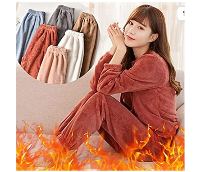 Winter Flannel Velvet Pajamas Sets Sleepwear for Women - Red - Zoom Image 1