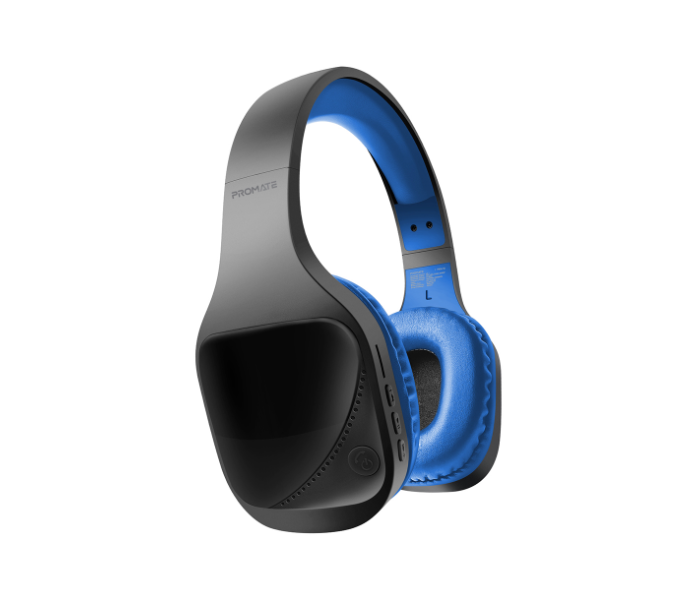 Promate Adjustable Wireless Headphones with Mic - Blue - Zoom Image