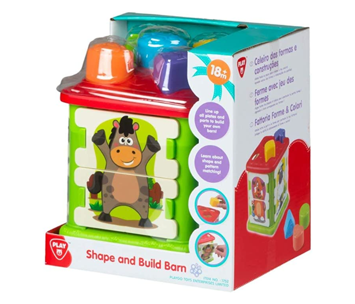 Playgo PLY1752 Shape And Build Barn Activity Toy For Kids - Zoom Image 3