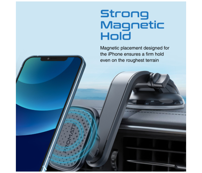 Promate Magnetic Stick-On Dashboard Car Phone Holder - Black - Zoom Image 2