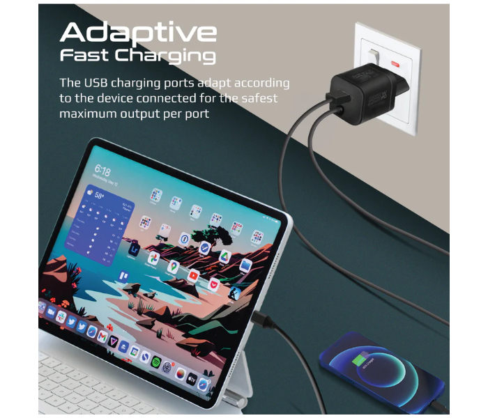 Promate 1.5Meter Premium 33Watts USB-C Charger EU - Black - Zoom Image 6