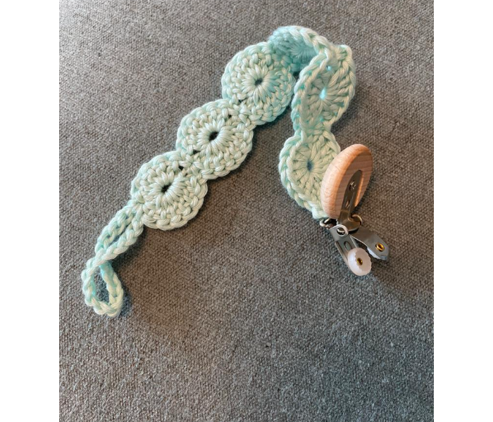 Crochet Handmade Pacifier Strap And Clip - Mint - Zoom Image 5