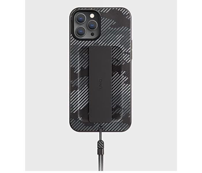 Uniq Hybrid Antimicrobial iPhone 12 Pro Max Heldro Designer Edition Back Cover - Charcoal - Zoom Image 1