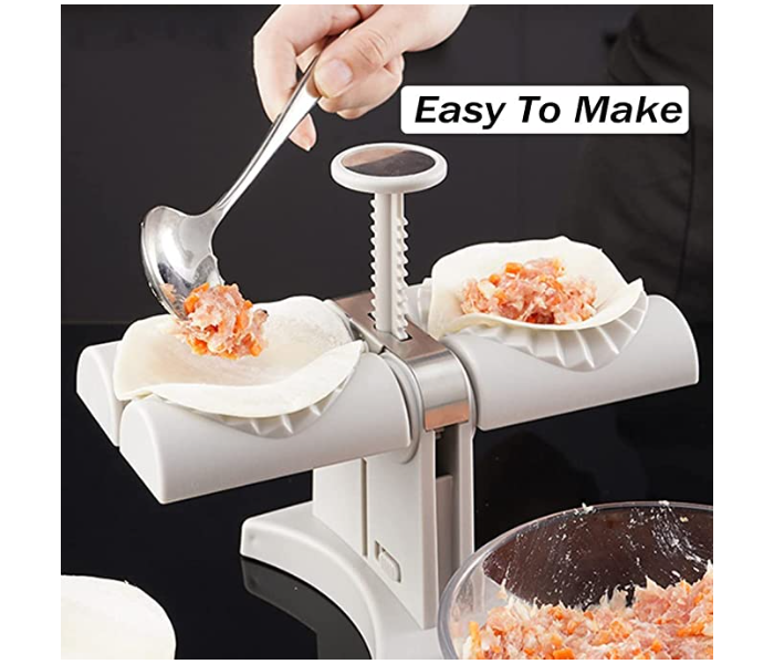 Double Head Automatic Dumpling Maker Mould Kitchen Accessory - Silver - Zoom Image 2