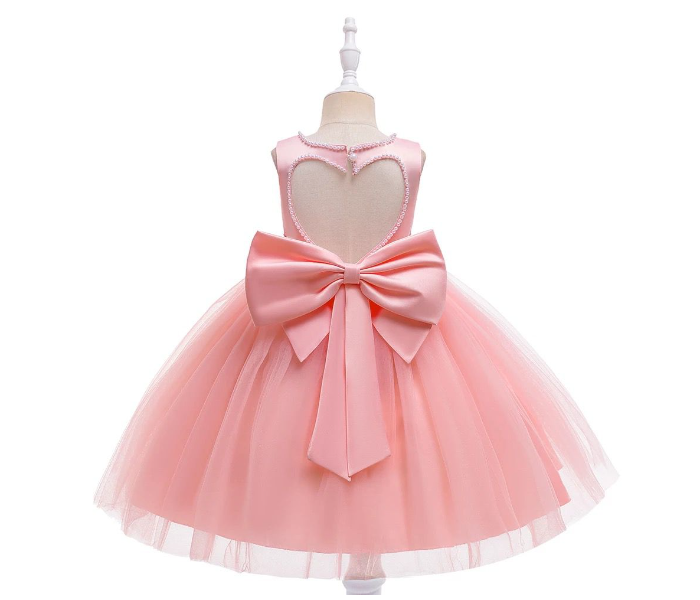 Elegant Sleeveless Back Bow Knot Lace Dresses for 8-9 Aged Girls - Light Pink - Zoom Image 1