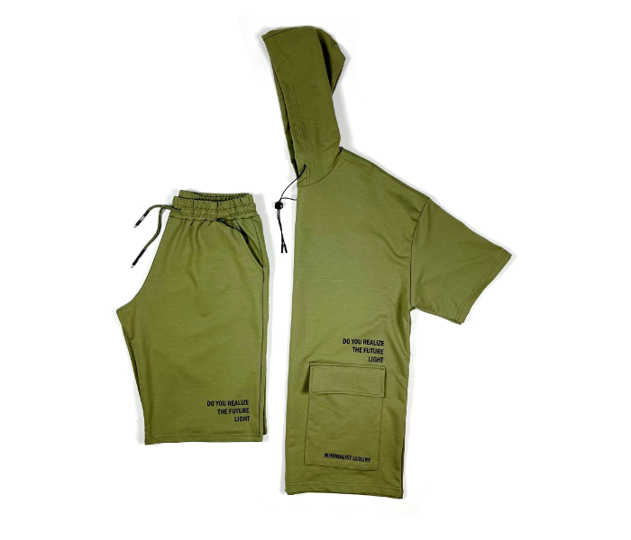 Hoodie Set Large With Pocket For Men - Olive Green - Zoom Image 1