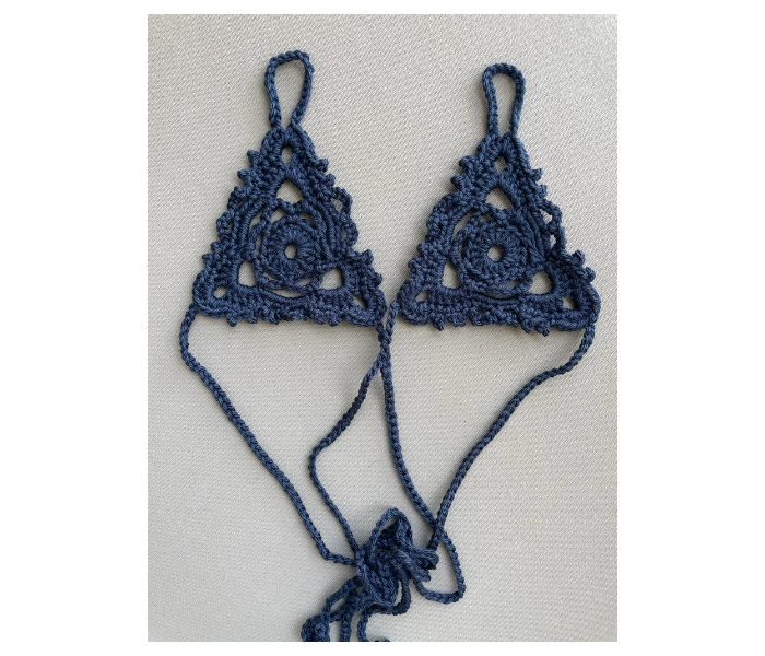 Crochet Handmade Barefoot Sandals - Midnight Blue - Zoom Image 2