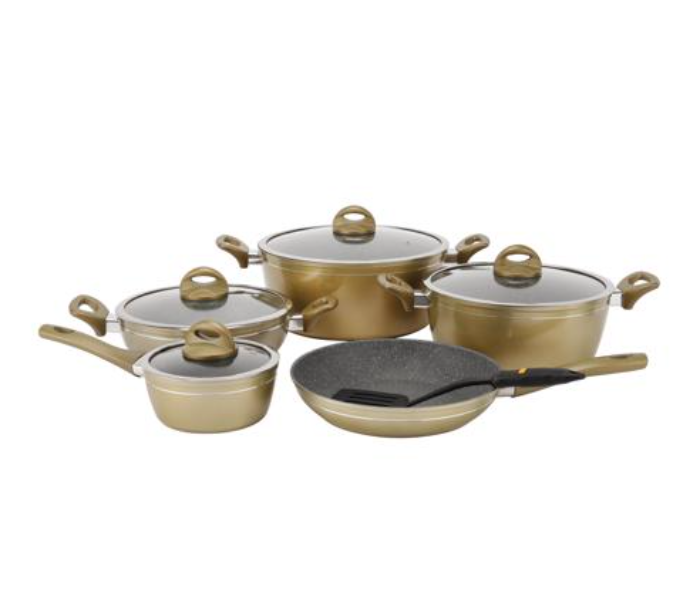 Delcasa DC2122 10 Piece Smart Senorita Granite Cookware Set - Brown - Zoom Image 1