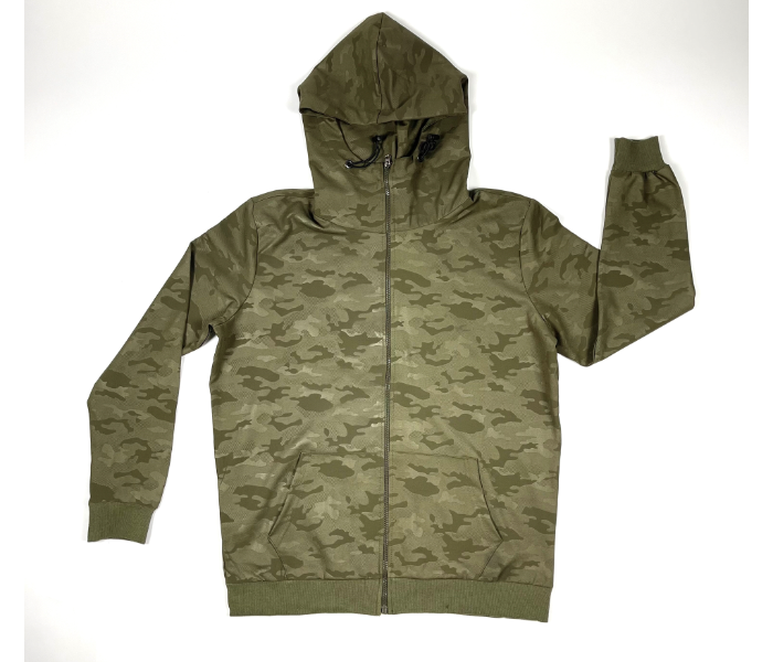 Long Sleeves XL Hoodie Tracksuit Military Design For Men - Green - Zoom Image 2