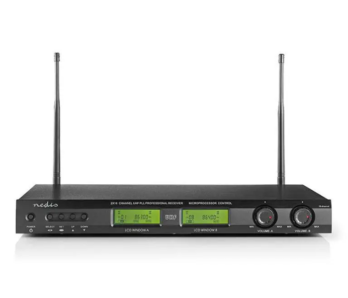 Nedis MPWL621BK 16-Channel and 2 Microphones Included Wireless Microphone Set - Black - Zoom Image 2