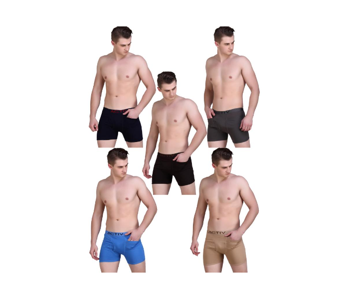 Redzone Set of 5 90cm Large Double Pocket Cotton Trunk for Men - Zoom Image 4