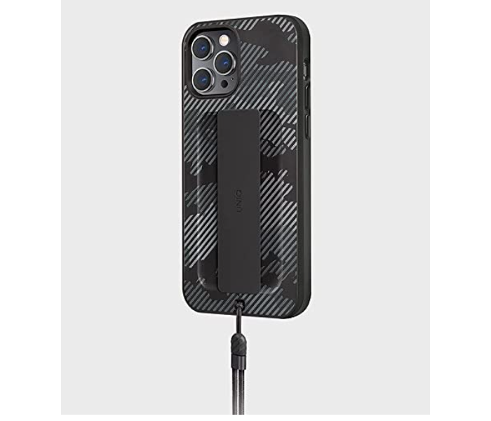 Uniq Hybrid Antimicrobial iPhone 12 or 12 Pro Heldro Designer Edition Back Cover - Charcoal - Zoom Image 2