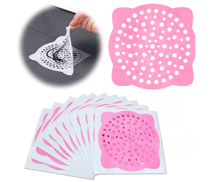 Pack of 10 Pieces Small 10cm Disposable Floor Drain Filter - Pink - Zoom Image 1