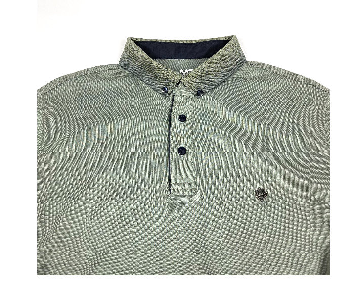 Slim Polo Summer Thin Cloth Medium Shirt For Men - Olive Green - Zoom Image 2