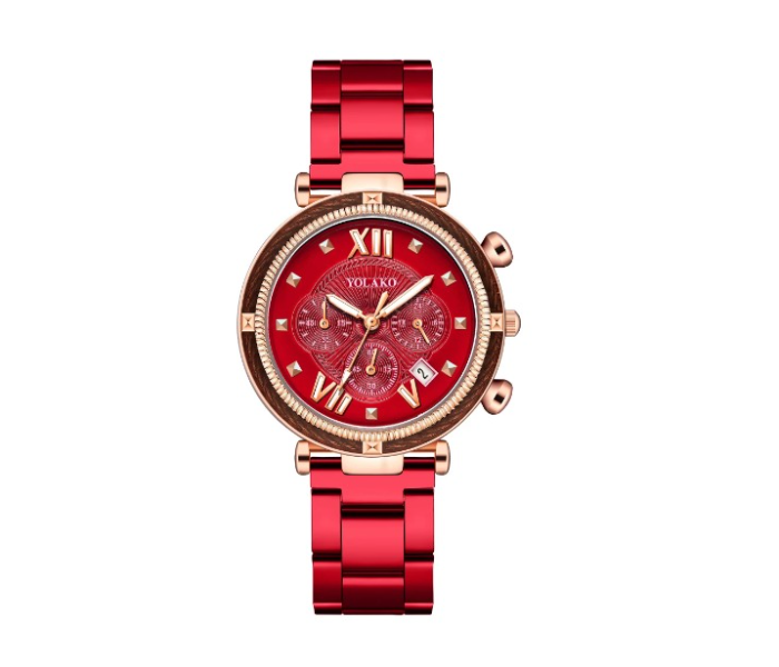 Starry Sky Analog Watch with Stainless Steel Strap for Women - Red - Zoom Image 1