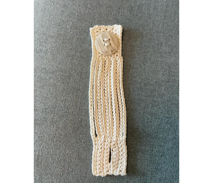 Crochet Handmade Chunky Stringy Bracelet - Cream - Zoom Image 5