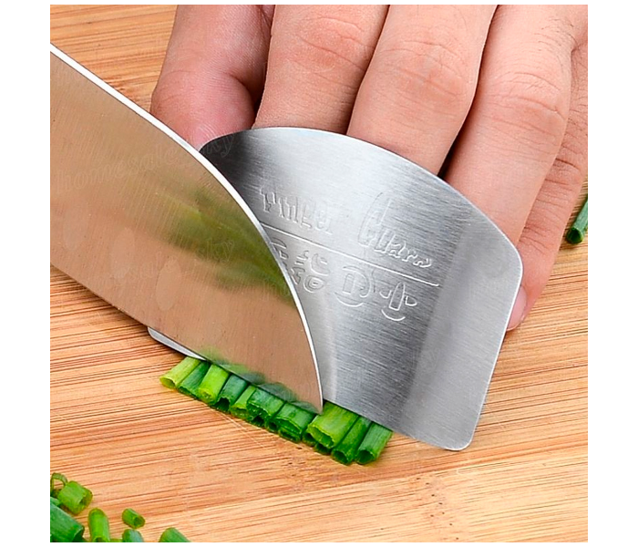 Stainless Steel Vegetable Cutting Hand Guard - Silver - Zoom Image 2