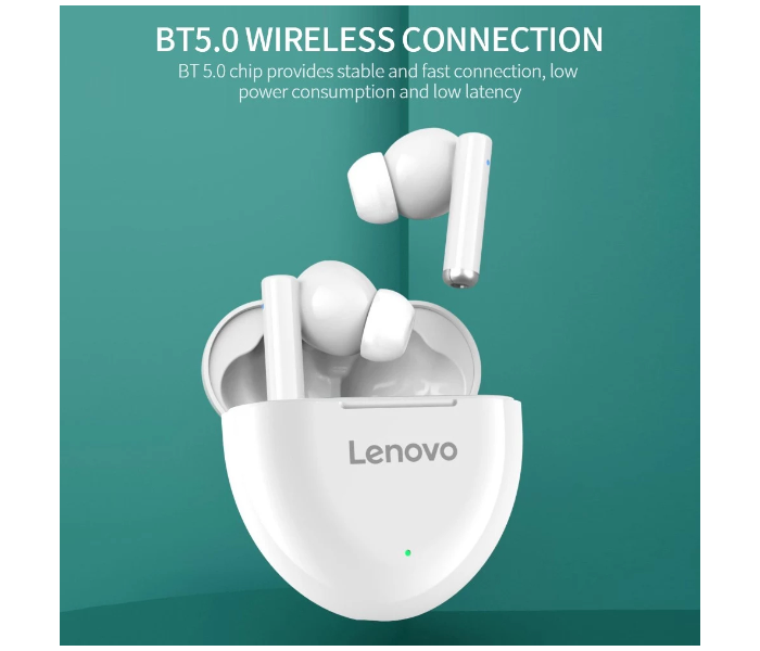 Lenovo HT06-WH True Wireless Bluetooth Headset - White - Zoom Image 2