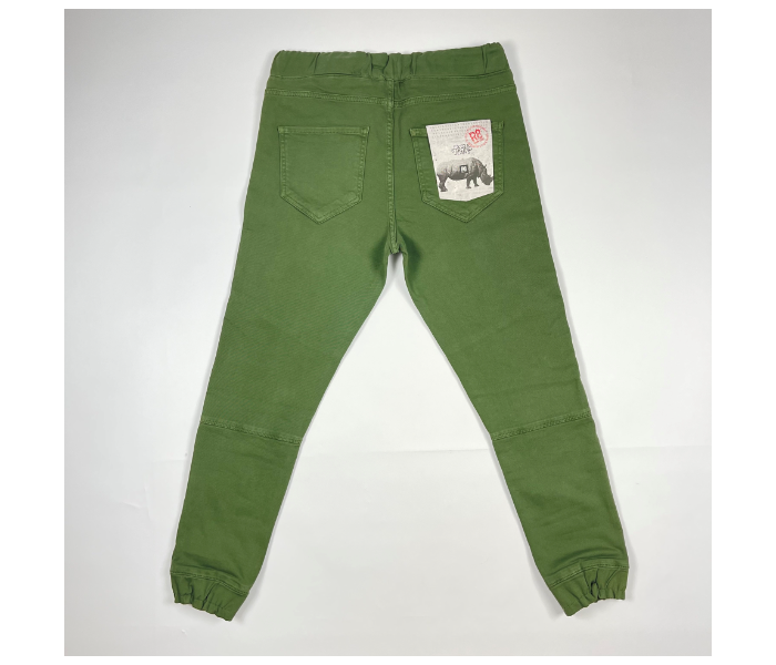 Cotton Lace Up Medium Jogger Pants for Men - Military Green - Zoom Image 4