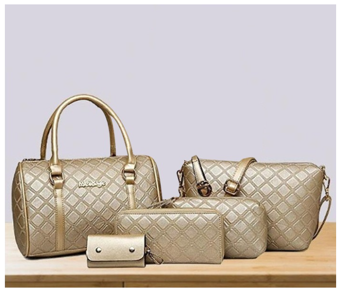 Ladies Luxury Bag Set of 5 Pieces DDSK JA066 - Gold - Zoom Image