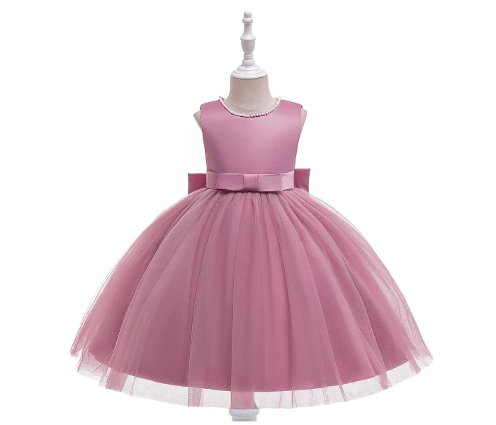 Elegant Sleeveless Back Bow Knot Lace Dresses for 7-8 Aged Girls - Dark Pink - Zoom Image 2