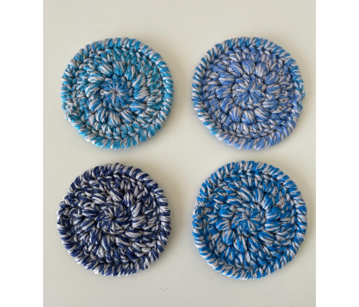 Crochet Handmade Coasters - Veringated Blue - Zoom Image 1