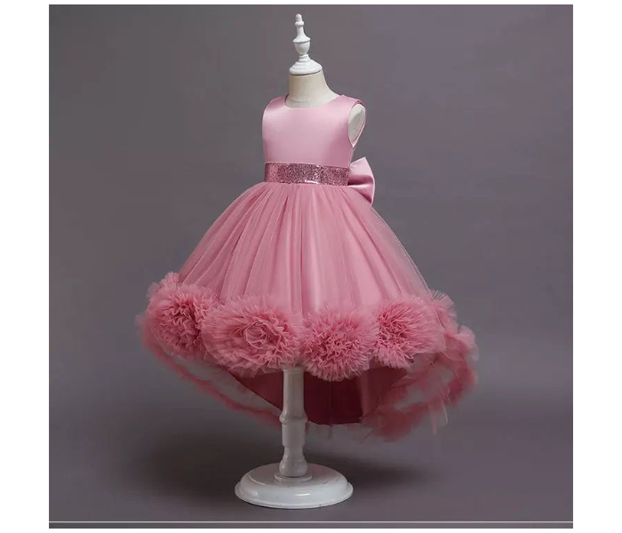 Elegant Sleeveless Flower Decoration Lace Dresses for 9-10 Aged Girls - Dark Pink - Zoom Image 2