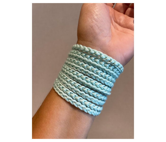 Crochet Handmade Chunky Stringy Bracelet - Mint - Zoom Image 8