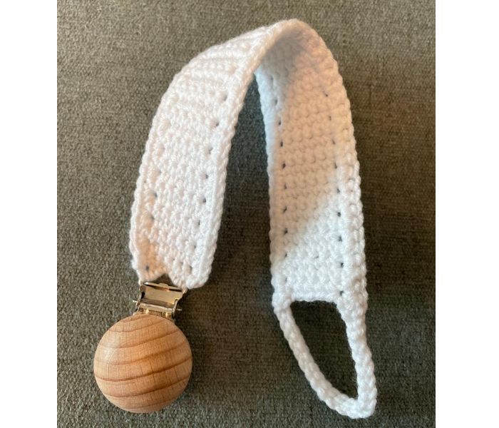 Crochet Handmade Pacifier Strap And Clip - White - Zoom Image 7