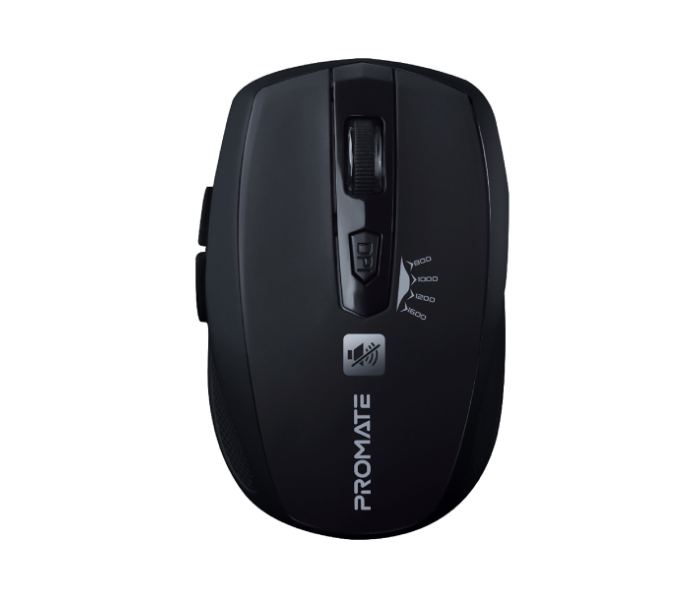 Promate 1600DPI Silent Mouse - Black - Zoom Image 1