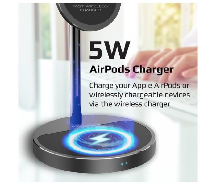 Promate 40Watts Wireless Charging Station - Black - Zoom Image 2