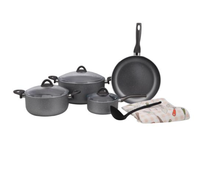 Delcasa DC2160 9 Piece Granite Cookware Set - Grey - Zoom Image 1