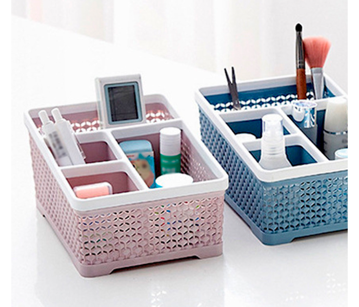 Imitated Rattan Separate Square Storage Box - Pink - Zoom Image 2