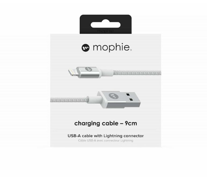 Mophie 9cm Charge And Sync Cable USB A To Lightning - White - Zoom Image