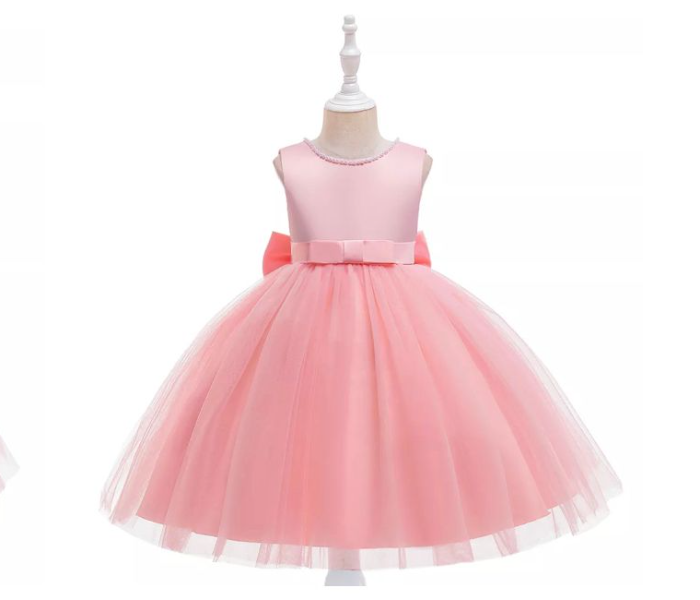 Elegant Sleeveless Back Bow Knot Lace Dresses for 6-7 Aged Girls - Light Pink - Zoom Image 2